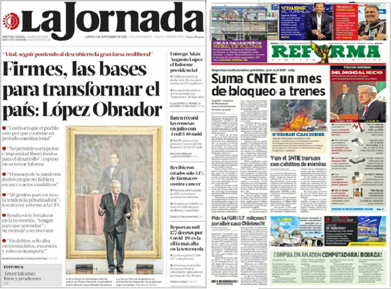 ¿Qué dijeron las portadas de 12 diarios del Informe Presidencial?